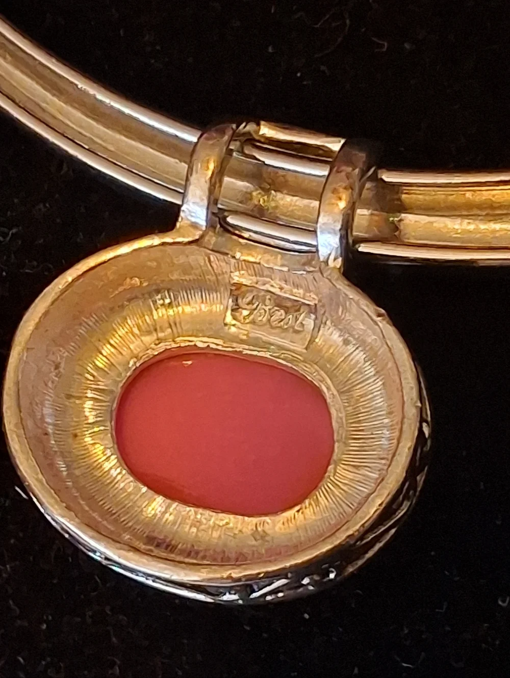 Elegant Pink Cabochon Silver Collar Necklace